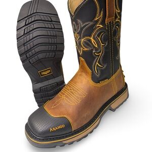 Men's Work Boots - Black and Brown